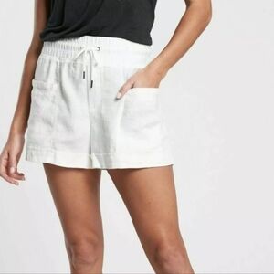 Athleta Cabo White Linen Shorts Size 2